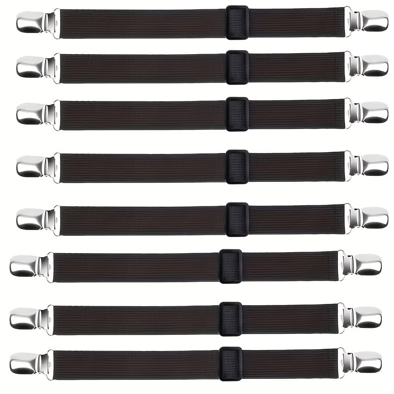 TEMU 8pcs Adjustable Bed Sheet Clips, Anti-slip Mattress Fasteners, Universal Bed Sheet Holders Straps For Mattress, Sofa, Tablecloth, Car Cushion & Furniture Protection