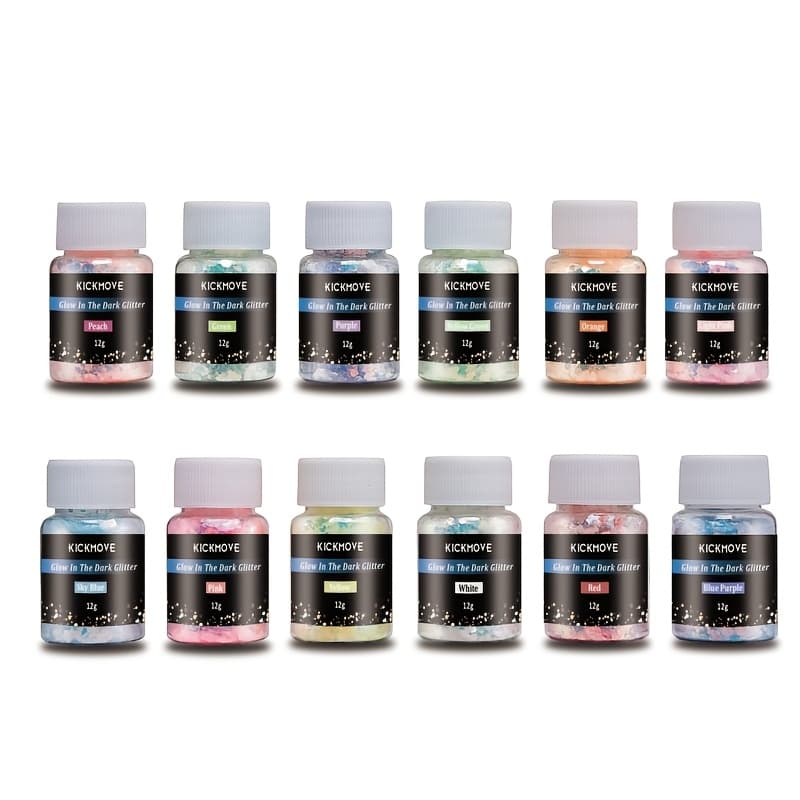 TEMU Glow In The Dark Glitter, 12 Colors Chunky Glitter For Tumblers, High Luminous Holographic Glitters For Resin Crafts Epoxy Slime, Jewelry Making