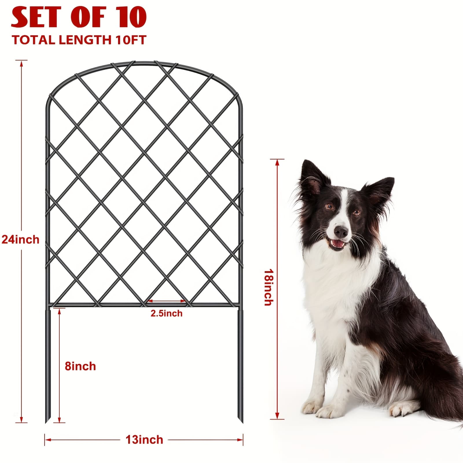TEMU 10/19/25 Pack Arched Animal Barrier Border, Reusable Decorative Garden Fence, Rustproof Metal Wire Section Edging Fencing Panel For Outdoor Patio Garden Yard