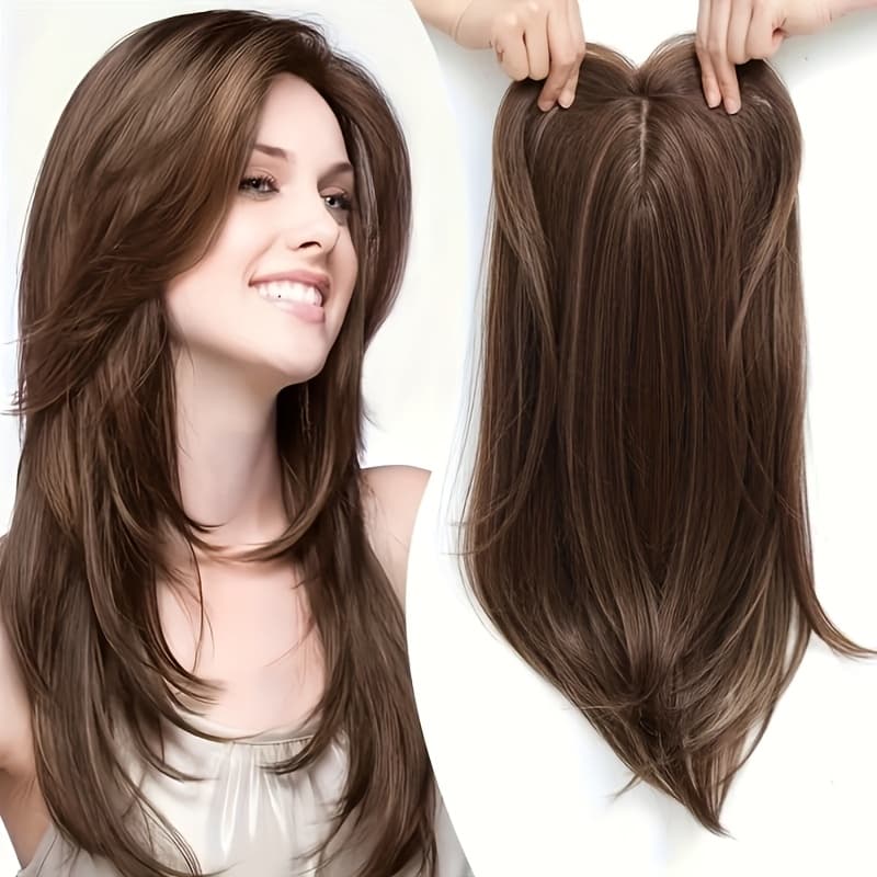 TEMU Hair Extension Piece, Women's Top Wig Piece, Topper For Hair Loss
