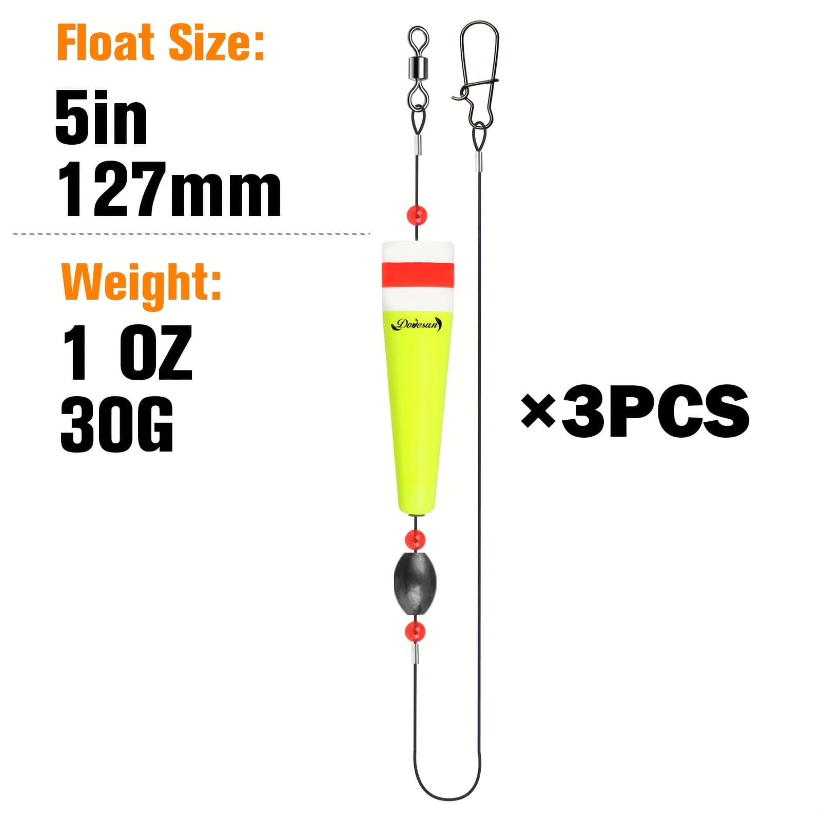TEMU Popping Cork Float Rig Weighted Fishing Bobbers Floats 3pcs Fishing Corks For Fishing Tackle With 3 Size