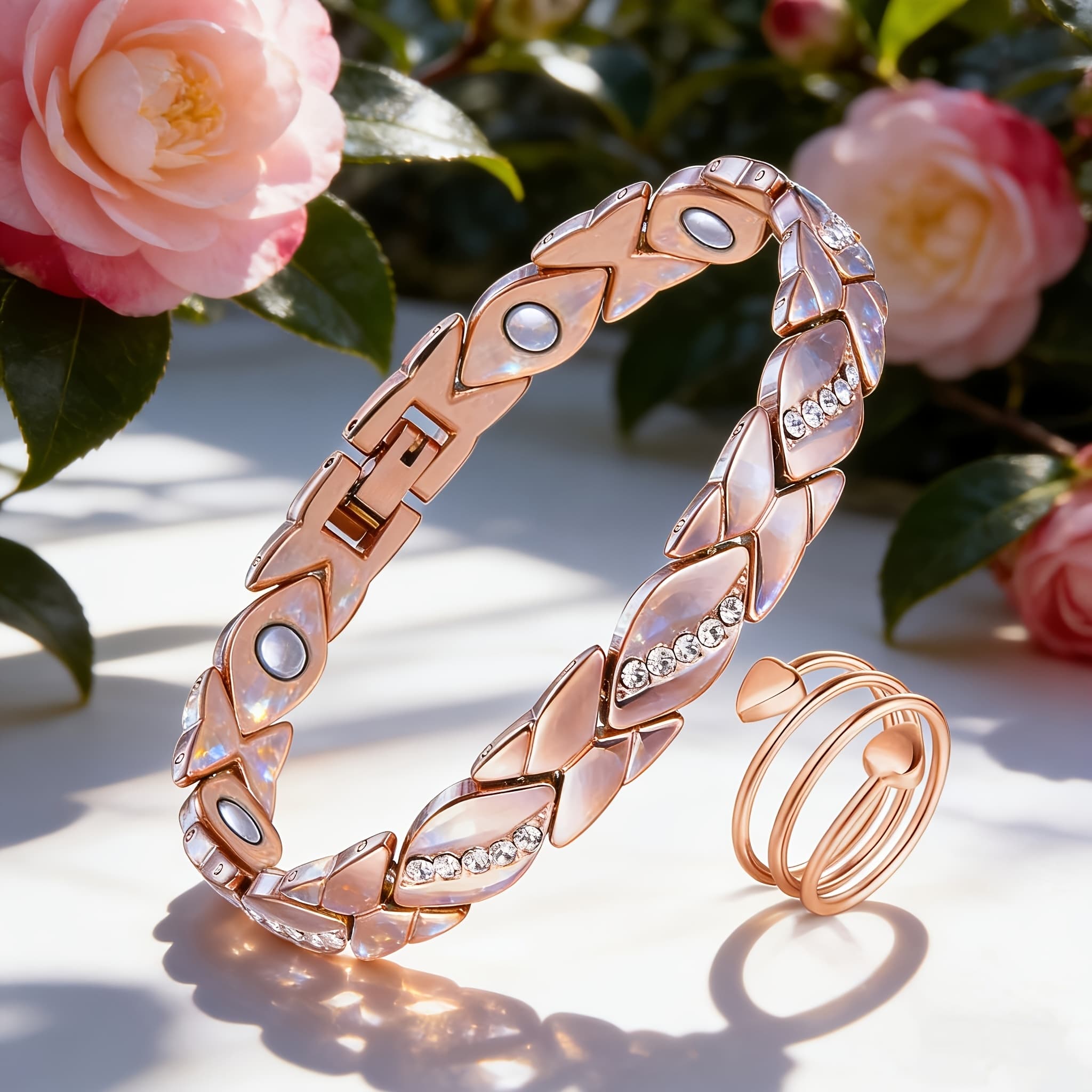 TEMU Ms. Copper Magnetic Bracelet, Adjustable 99.9% Pure Copper Bracelet, Magnetic Jewelry With Size Adjustment Tool, Christmas Gift