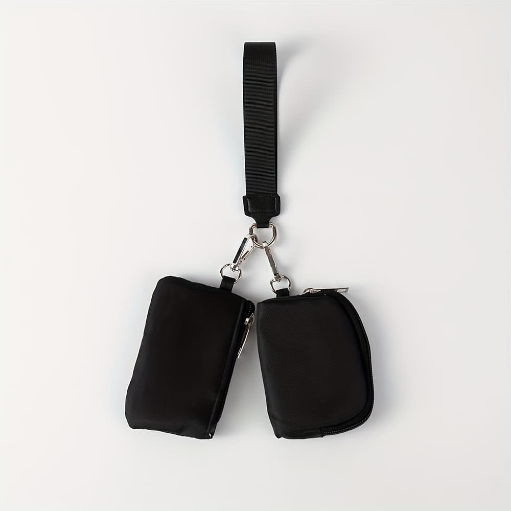 TEMU Wrist Pouch With A Portable Design, Used As A Card Holder, Bank Card Organizer, And Mini Coin Purse. It Features A Fashionable And Simple Solid , Making It An Essential Item For Travel.