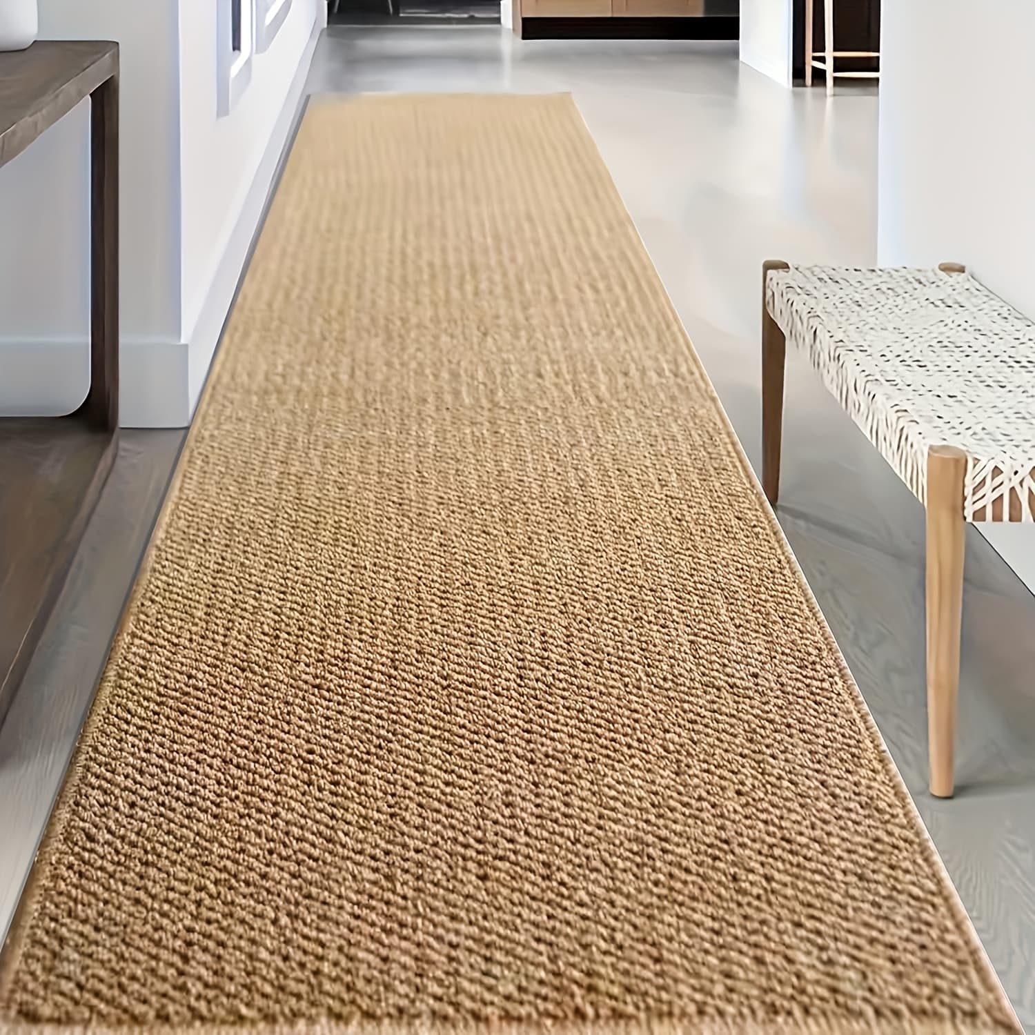 TEMU Brown Long Strip Pineapple Circle , Rv Tent Doormat, Camping Mat For Outdoor, Hiking, Garden, Pool, All , Nordic Woven Texture, Washable Travel Mat