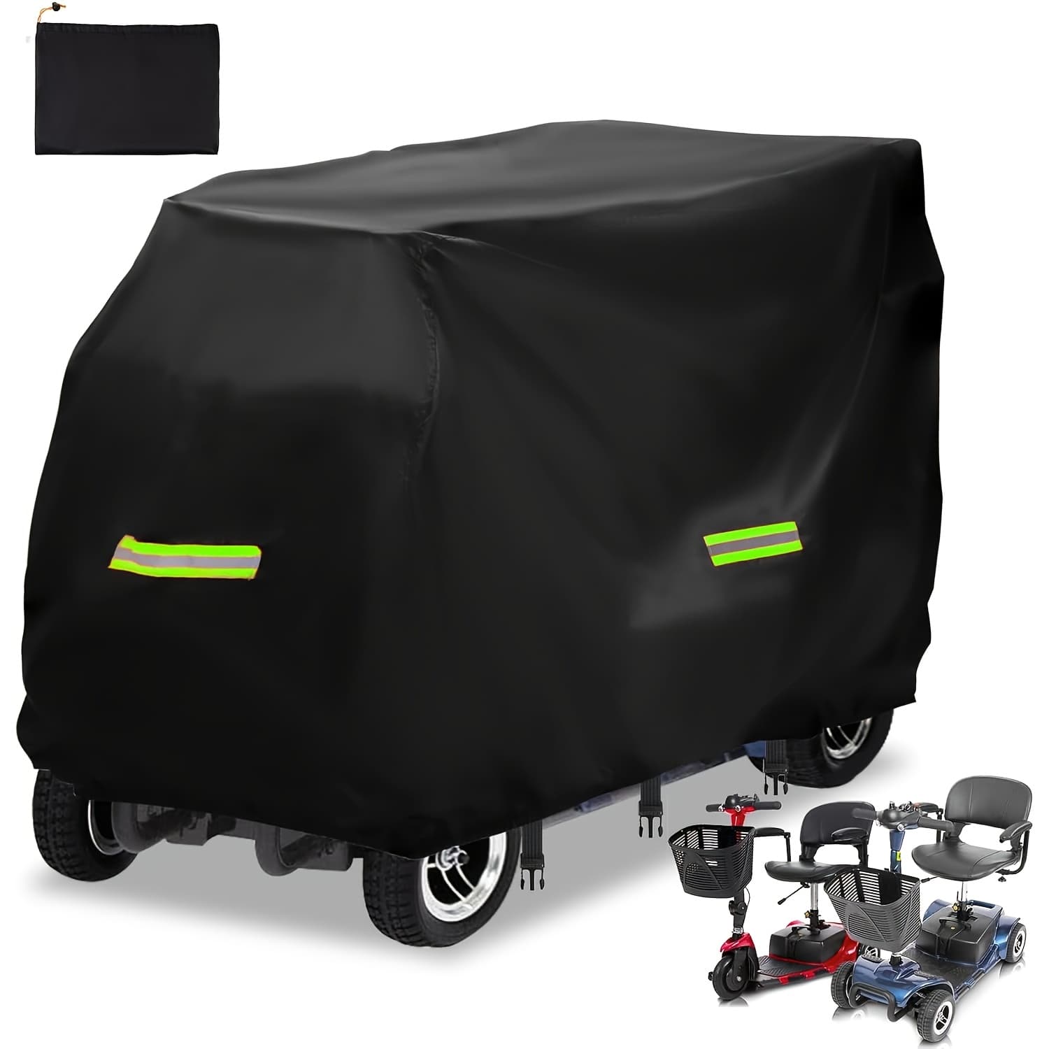 TEMU The Upgraded Oxford Cloth Storage Cover For The Okeeca Mobile Scooter, Made Of Heavy-duty 420d Oxford Fabric, Is Uv-resistant, Durable, And Features Reflective Strips And 3 Buckles