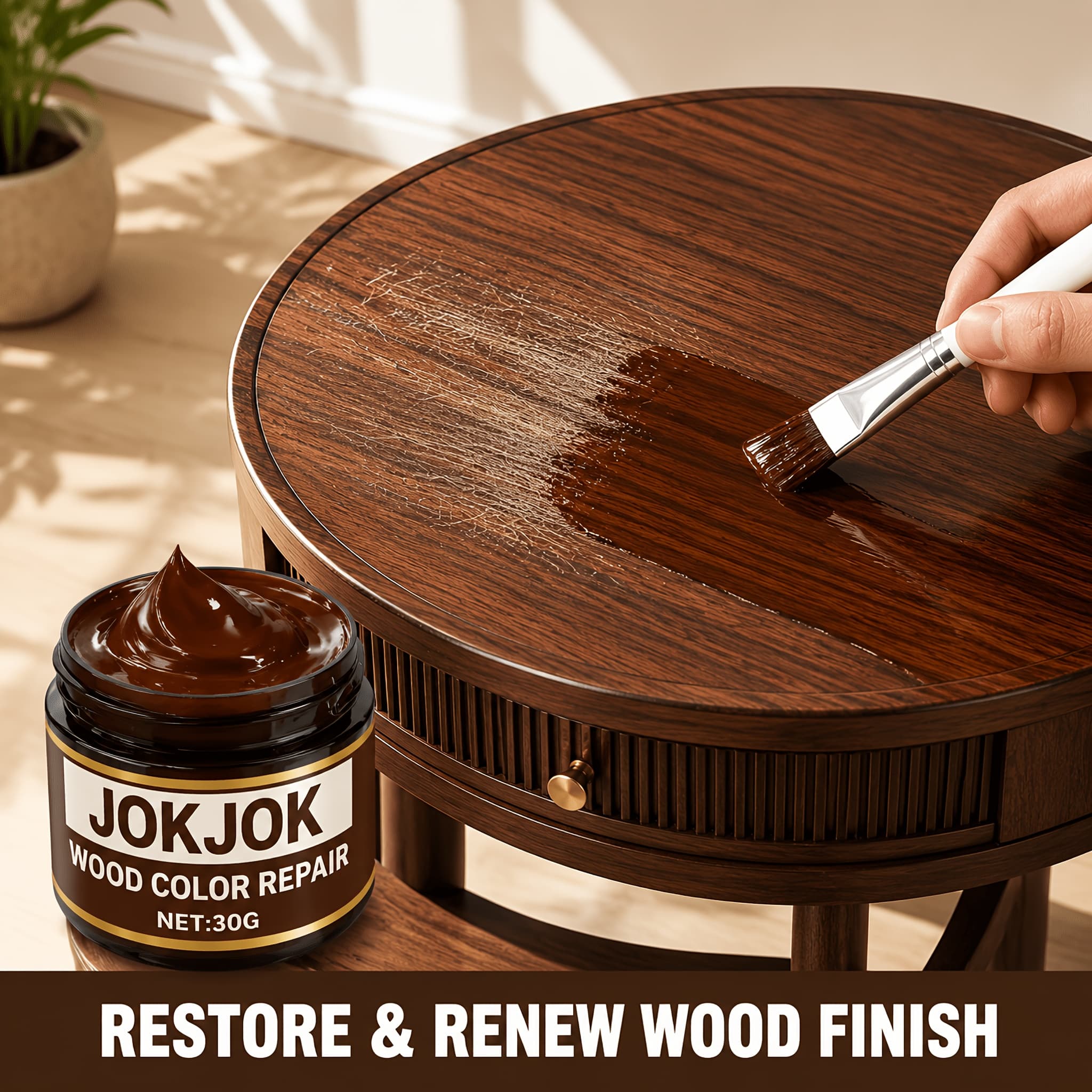 TEMU Jokjok Wood Repair Paste - All-purpose Wood Restorer For Scratches, & , Ideal For Doors, Cabinets, Tables, Chairs, Hardwood Floors, Wood Tones Beautifully To Look With Simple Application