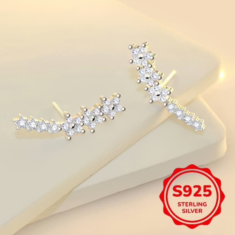 TEMU 925 Silvery Earrings: Cute And Delicate, Suitable For Daily Wear And Gifting, Suitable For Christmas And All