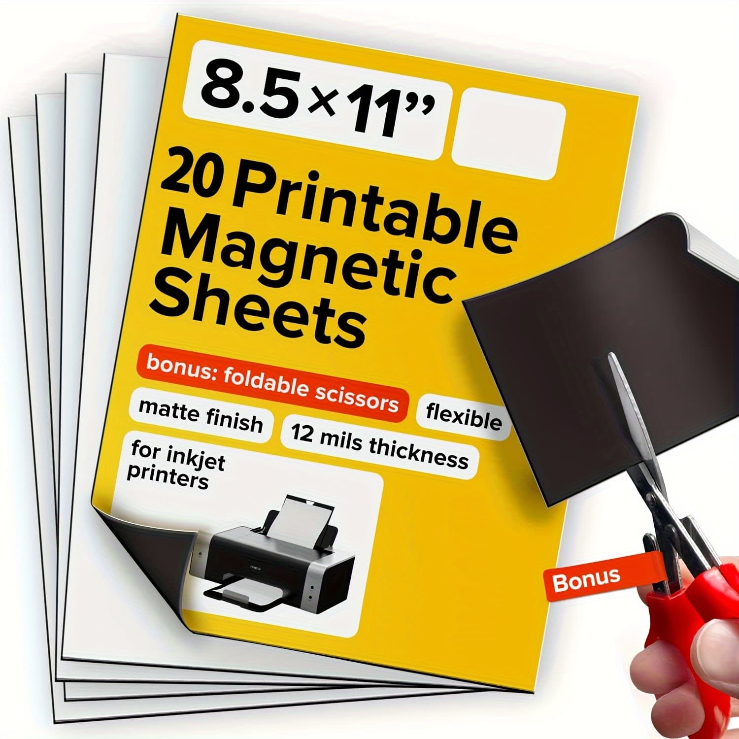 TEMU Printable Magnetic Sheets - Each 6" X 8"/ 8.5" X 11" - Flexible Magnet Sheets Non Adhesive For Photo And Picture Magnets - Matte Printable Magnetic Paper For Cars, And Crafts 10/15/20pcs