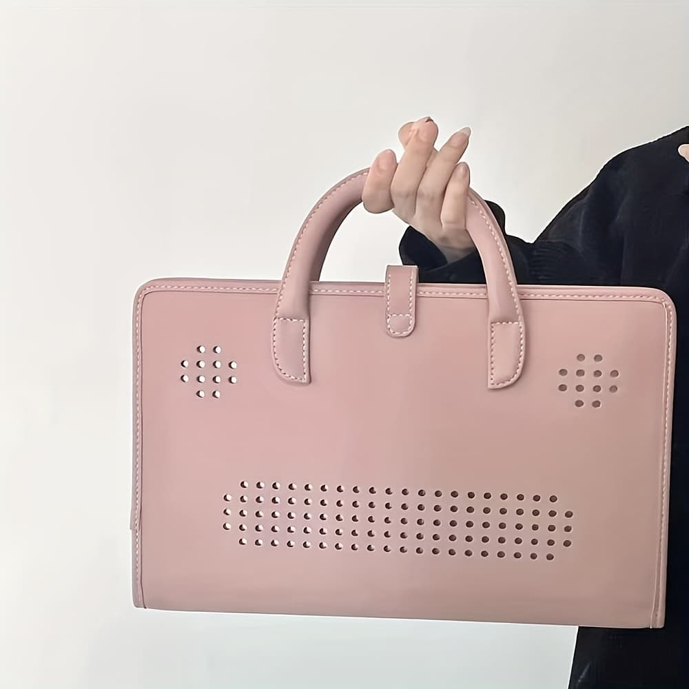 TEMU Fashionable Notebook Computer Inner Liner Bag With Handle Pu Notebook Computer Protective Computer Bag Suitable For Macbook, , Xiaomi And Huawei