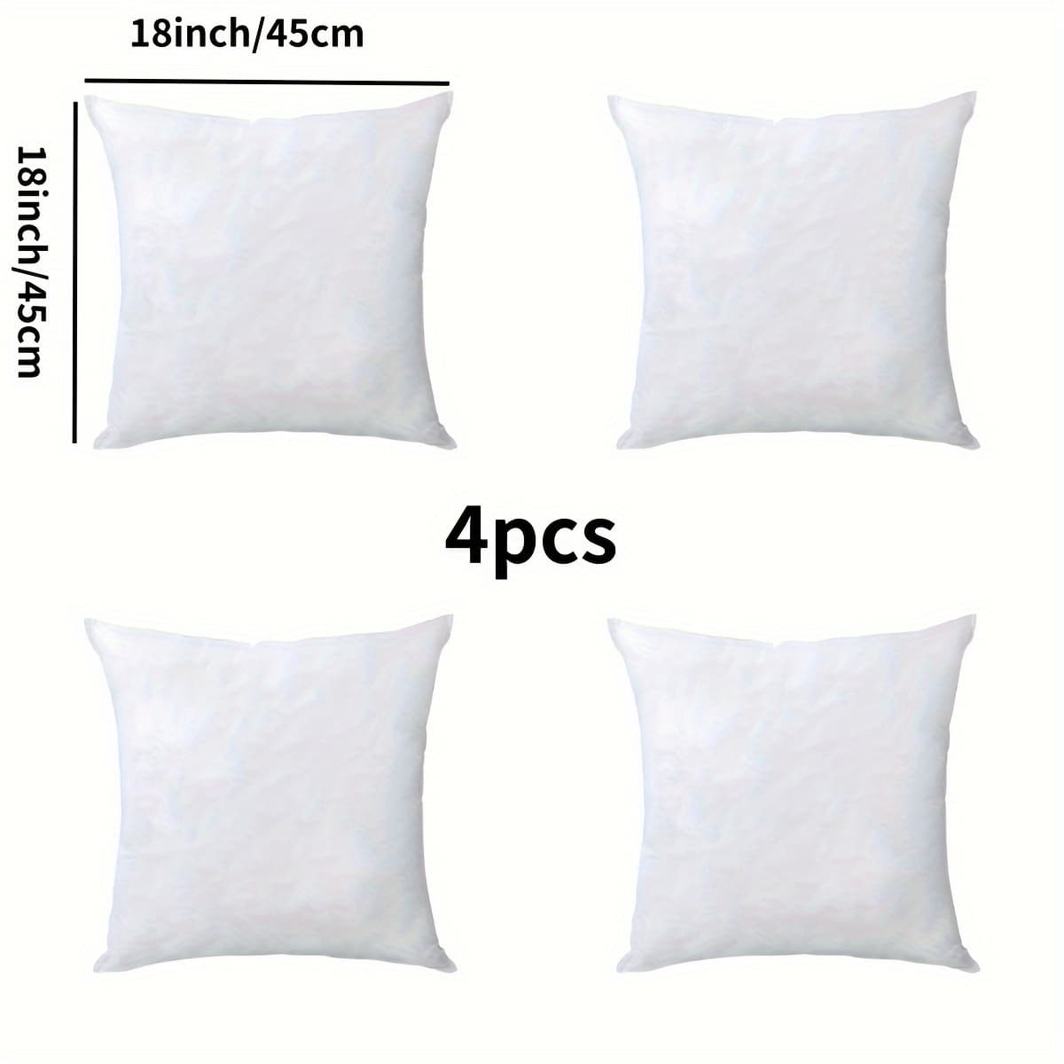 TEMU 2/4pcs Pieces Of Throw Pillow Cushions, Square Filled Pillow Cores, Filled Fake Square Pillow Fillers, Used For Living Rooms, Bedrooms, Dormitories, Offices, And Home Decoration.