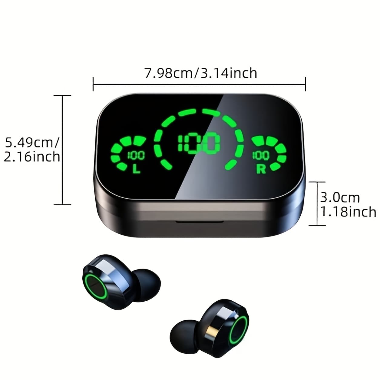TEMU Wireless Earbuds, Bluetooth 5.4 Stereo, With Led Digital Charging Compartment, Usb-c Charging, Suitable For Laptops/phones/sports
