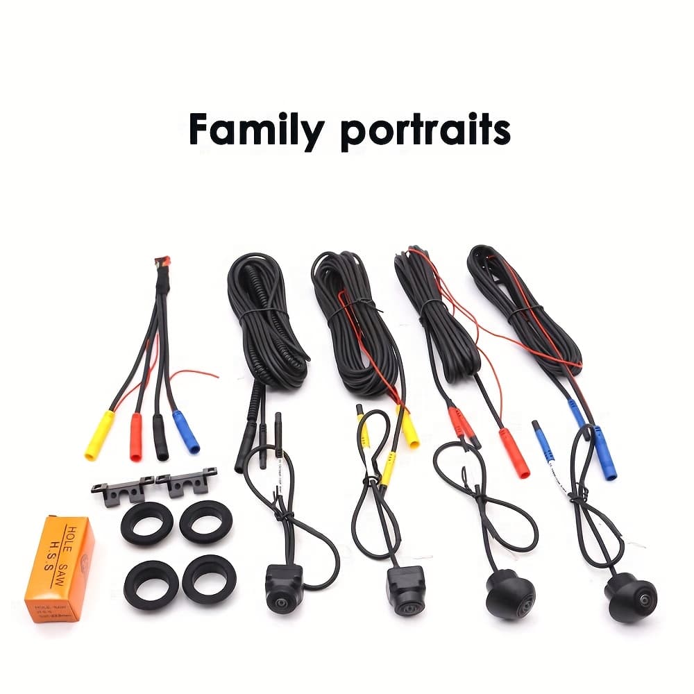TEMU 1 Set [panoramic View] Car Camera 360 Degree Surround Car Camera Panoramic Front Rear Camera For Car Player Ahd1080p Hd Night Vision Camera