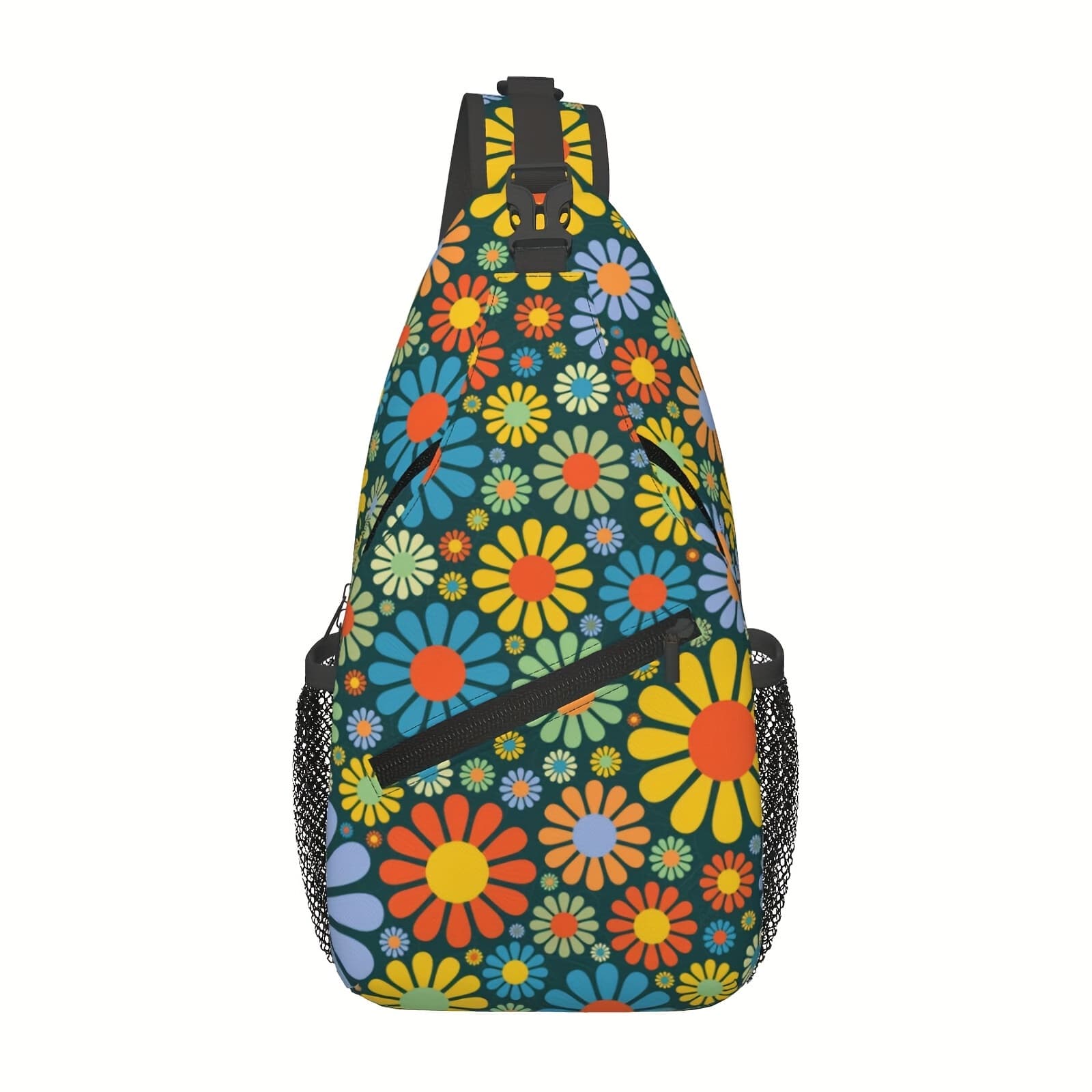 TEMU Flower Sling Bag Sunflower Chest Bags Flowers Crossbody Travel Hiking For Women Men