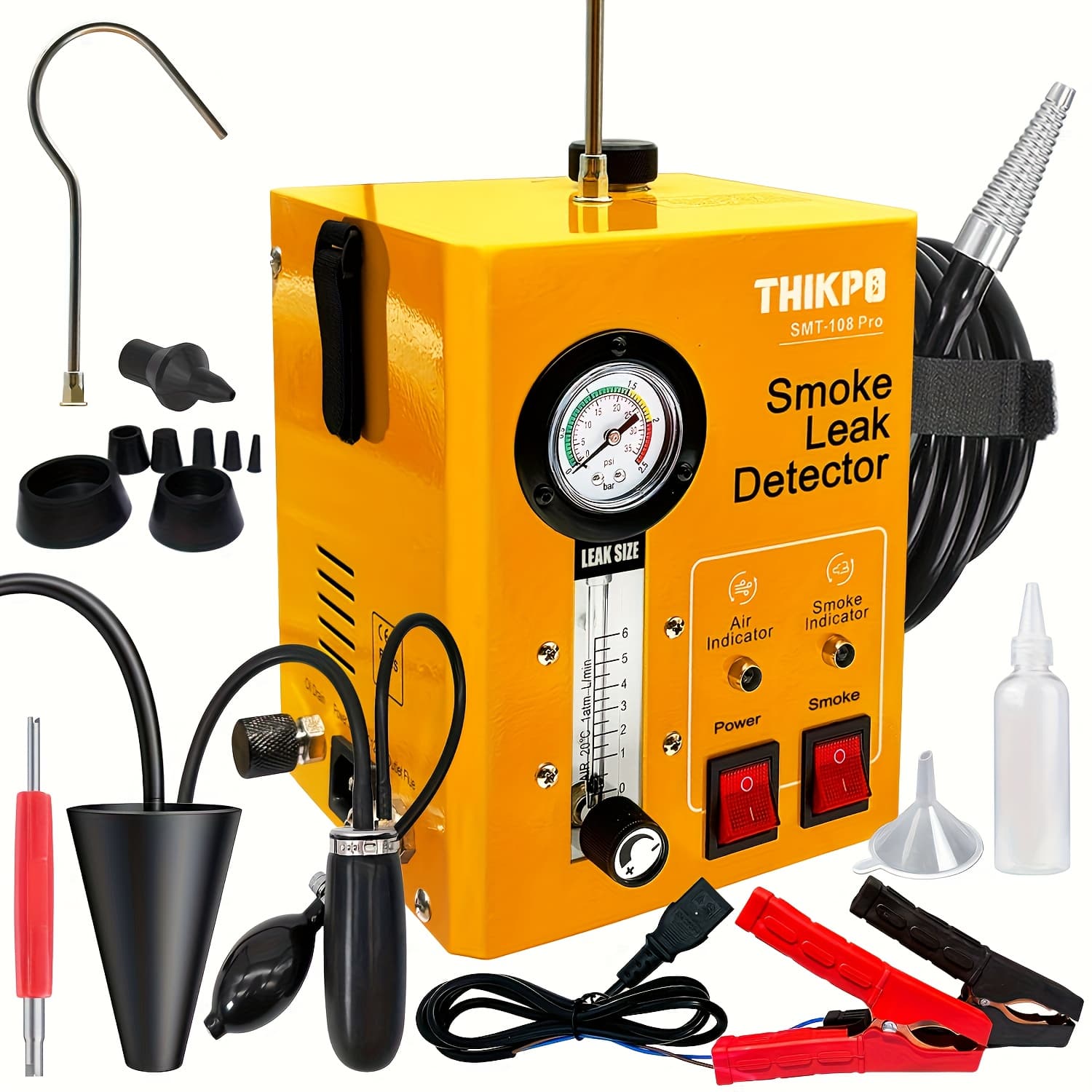 TEMU Smoke Machine Automotive With Built-in Air Compressor, Pressure Gauge And Flow Meter, Professional Smoke Leak Tester For Car, Diagnostic Leak Testing Tools For Evap, Vacuum, Fuel And More