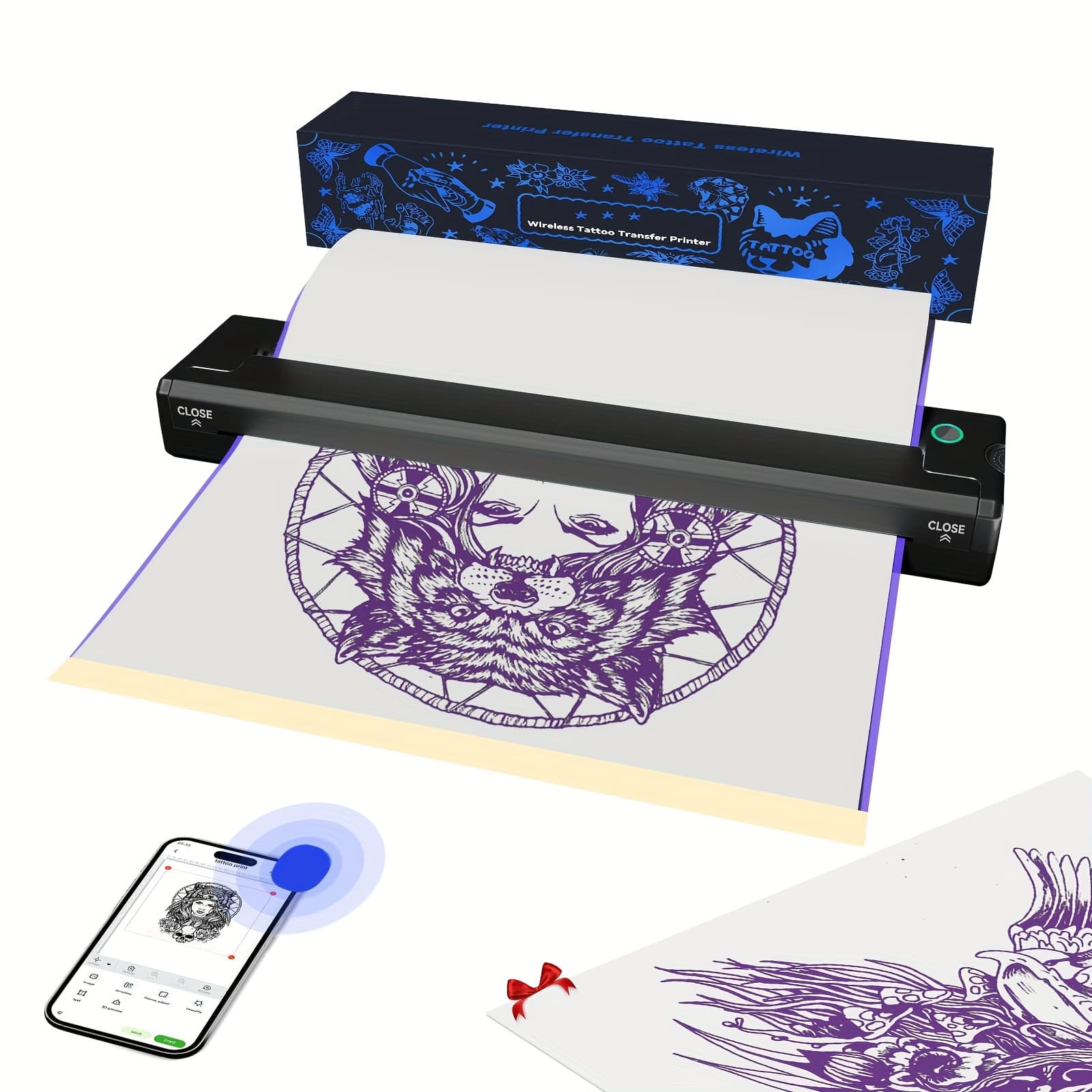 TEMU 40 Sheets A4 Tattoo Transfer Paper Compatible For Mo8f/tp81/p90/pino Printers - Professional & Personal Temporary Body Transfer Sheets, Paper Suitable For Professional & Hobbyists