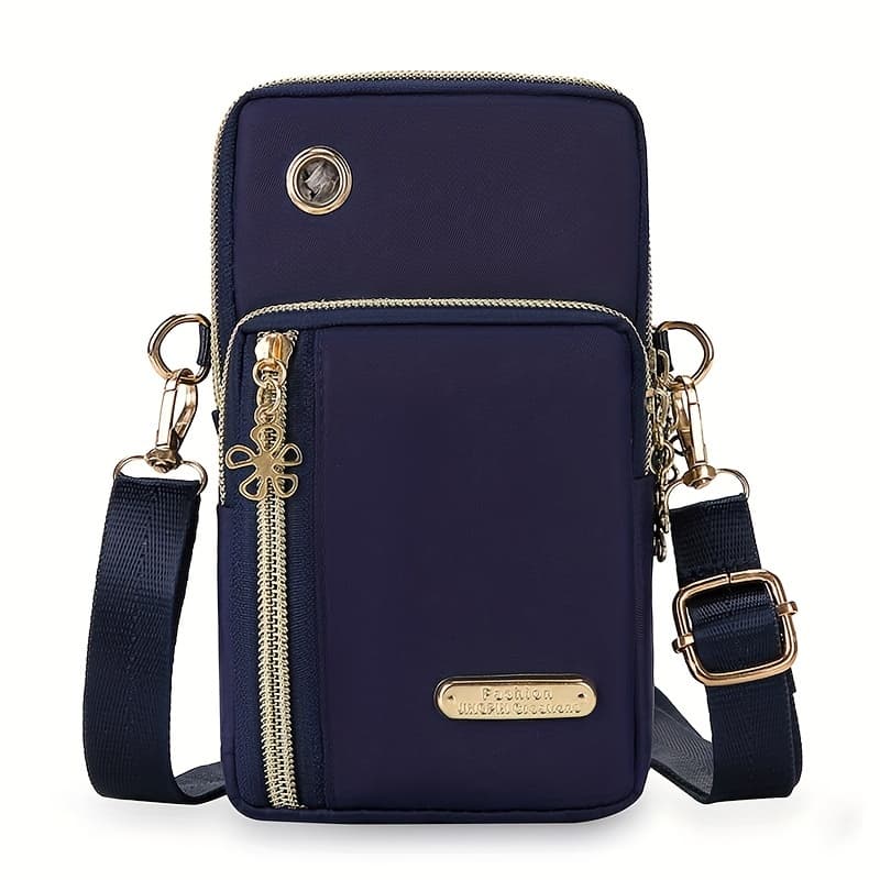 TEMU Fashion Black Mini Shoulder Bag With Zipper For Women, Perfect For Holding Your Phone And Wallet