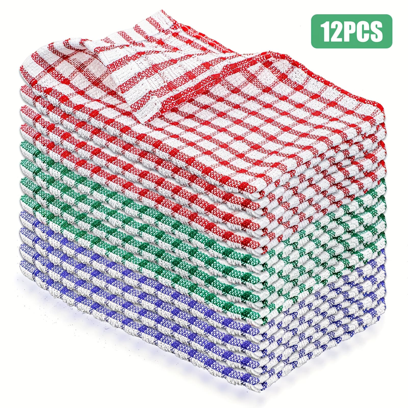 TEMU 12pcs Colorful Cotton Dish Cloths - High Absorbency, Kitchen Towels For Dishes & Counters, Contemporary Style, Lightweight & Reusable, Everyday Use Or Special Occasions, Dish Towels, Father Gift