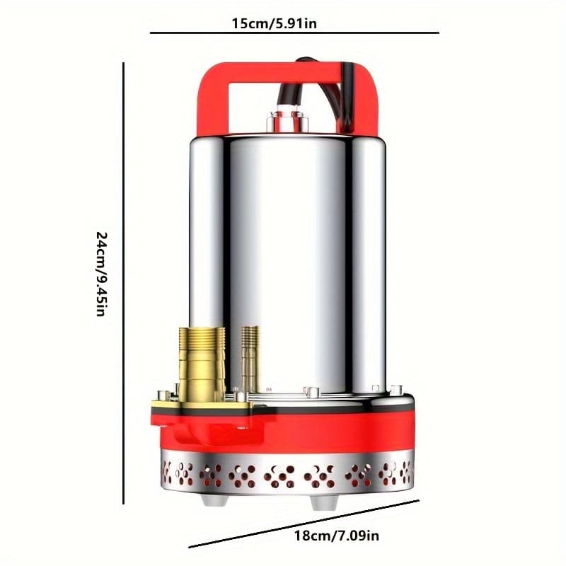 TEMU Solar Submersible Pump, Submersible Well Pump, Dc12v/24v Home Lawn Garden Irrigation, Outdoor Camping Cleaning Rv, To Water, 180w Pump, Dc12v/24v Solar Or Battery