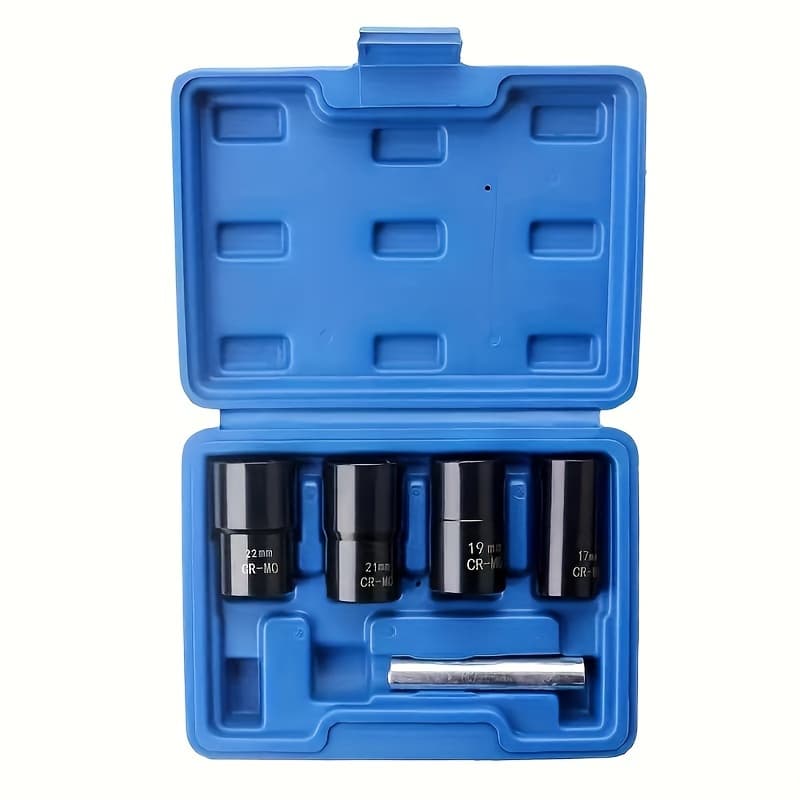 TEMU Ltewalt 5pcs/set Wheel Lock Removal Kit Extractor Set For Removing Damaged.dead, Rusted, Rounded-off Bolts, Nuts & Screws-17mm, 19mm,21mm,22mm