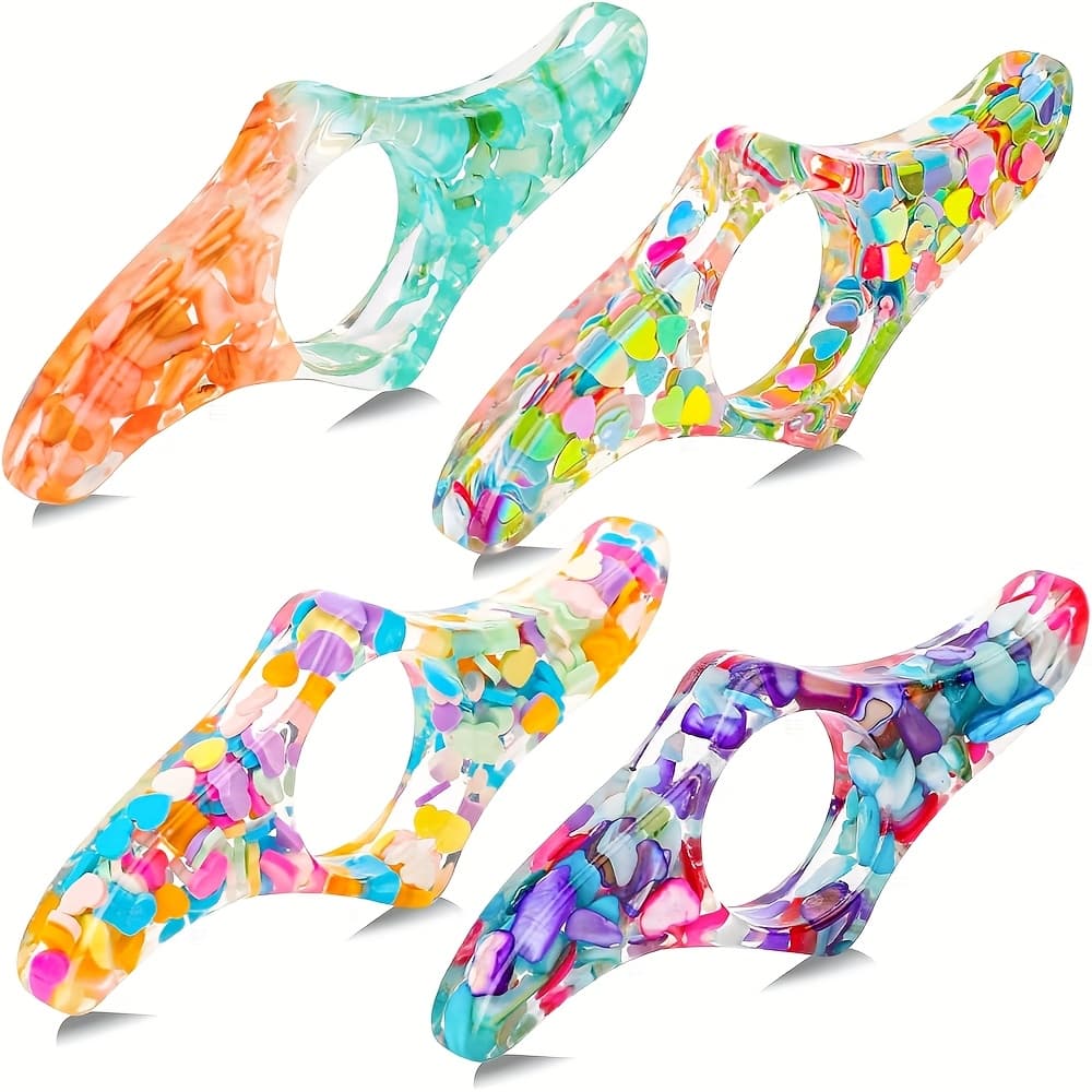 TEMU 4pcs Dried Resin Transparent Bookmarks, Thumb Book Holder Reading Additions For Hobbyists, , Literature, Student And Teacher Gifts