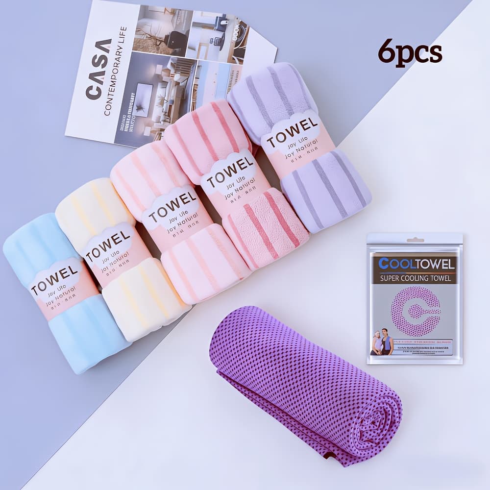 TEMU 5-pack Ultra- Fleece Towels Suitable For - Thickened Absorbent Bath & Face Towels With Color-coded Strips (5 Colors), Rectangular For, Spa, &