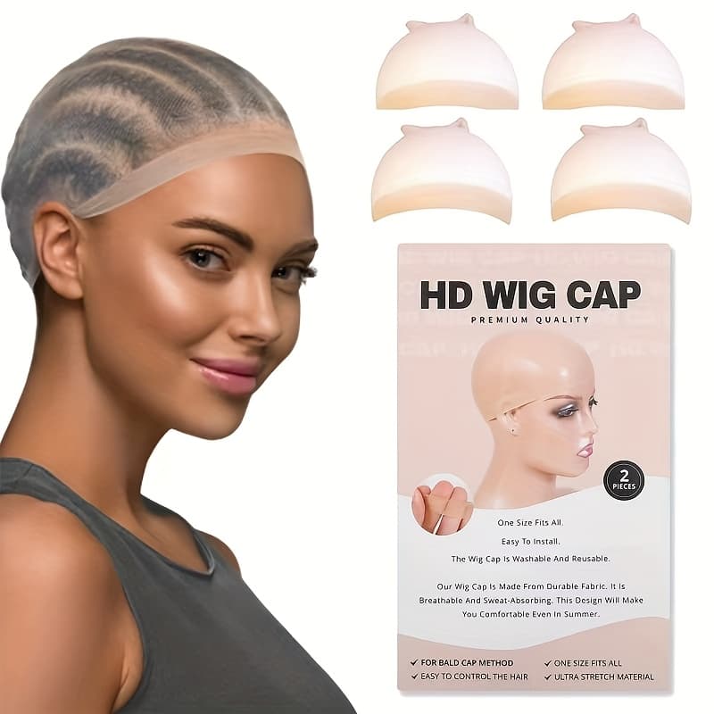 TEMU 4/10/24pcs Hd Ultra-thin Stretchy Nylon Wig - Invisible, Lightweight, Breathable & Durable - Perfect For Lace Front Wigs & All Hair Types