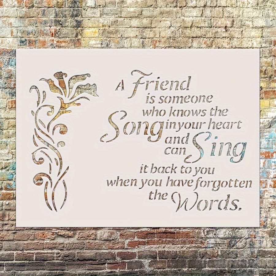 TEMU 1pc A4 Song Sing Stencil Pattern Stencil, Flower Drawing Stencil Easy To Clean Reusable Chalk Stencil For Drawing , Notepad Cover, Crafts Diy Making Valentine's Day Gift Making