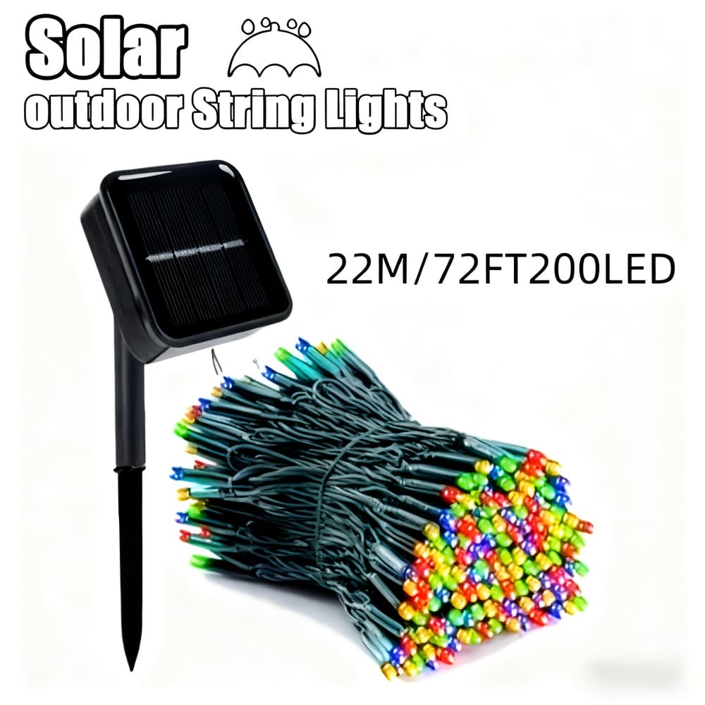 TEMU 200 Led Solar String Lights | Multi-colored Outdoor Lighting For Trees, Yard, Weddings, Home, Lawn, Camping, Christmas Decorations, Halloween Decorations, Ip65