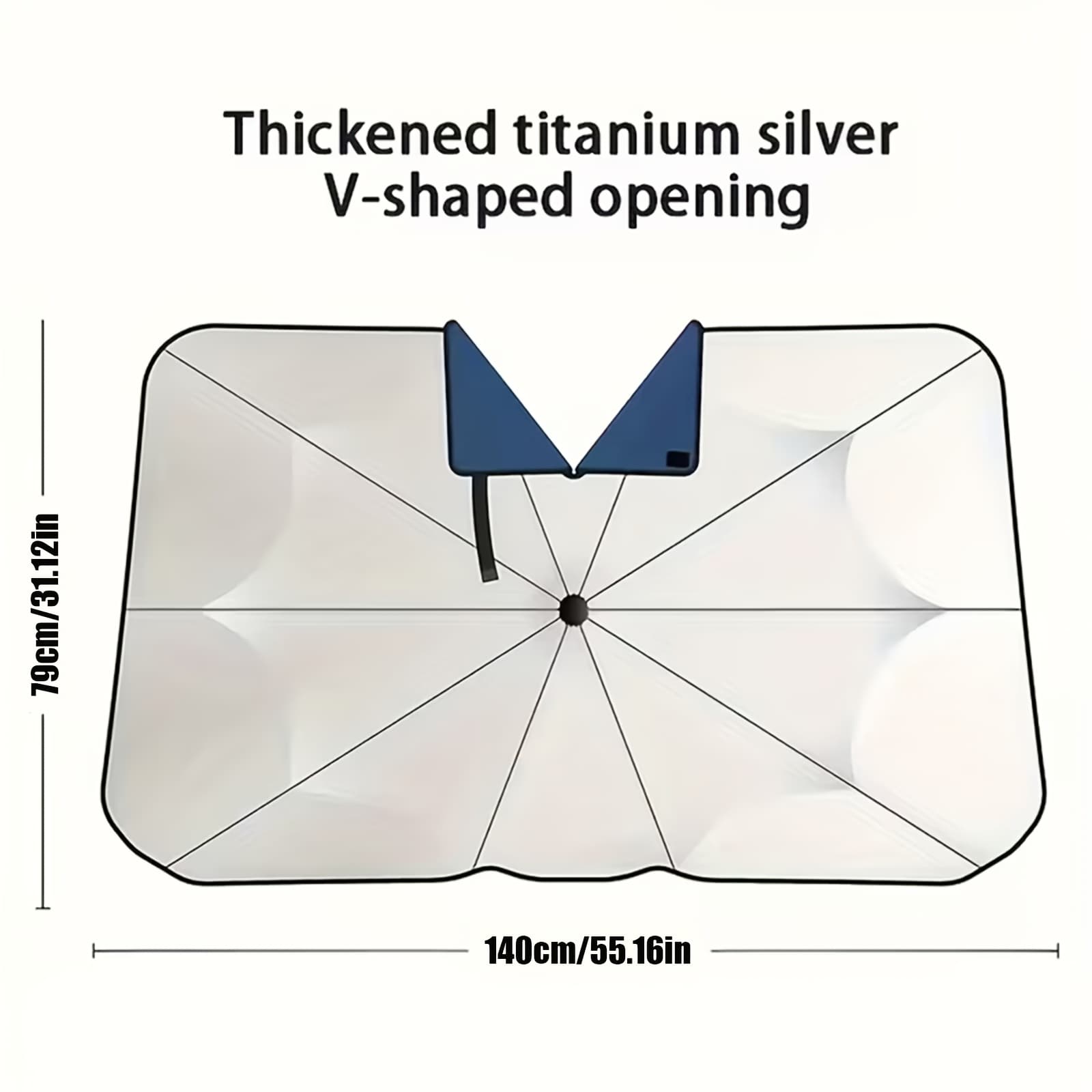 TEMU Foldable Sunshade For Car Windshields, Offers Uv Protection, Lightweight And Easy To Set Up, Your Vehicle From Sunlight And Harmful
