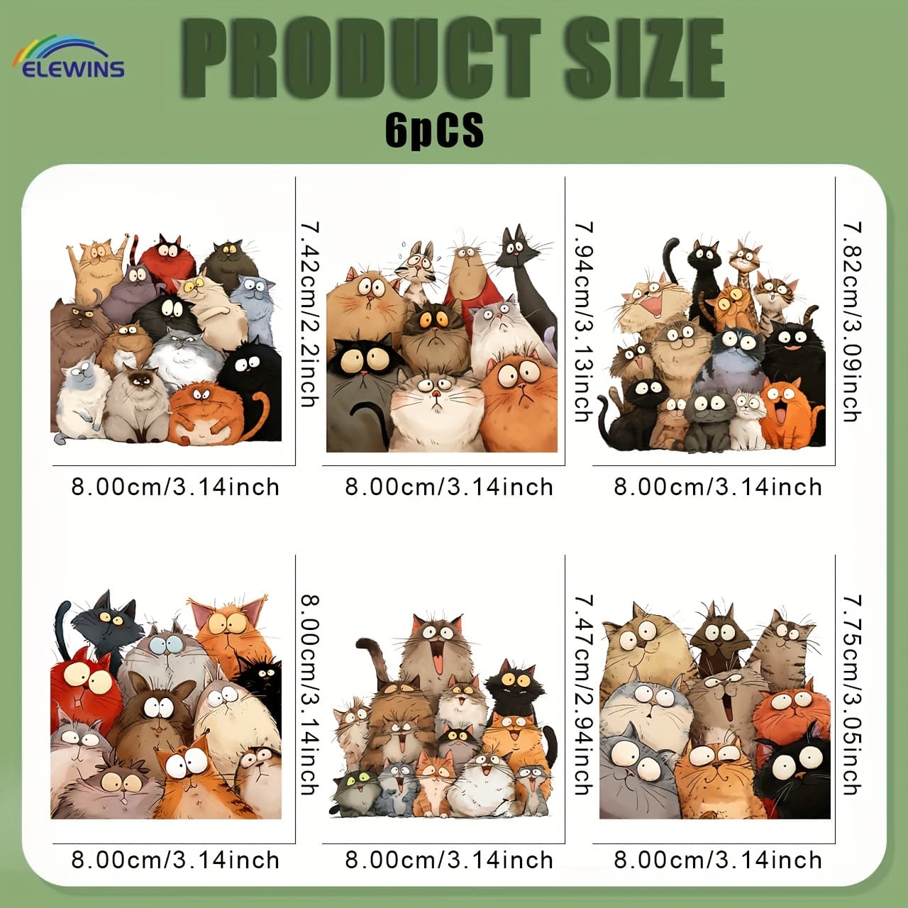 TEMU 6pcs/set Photo Of Cats Diy Iron On Dtf Transfers Stickers Washable Heat Transfer Designs Decals Patch For T- Jeans Backpack