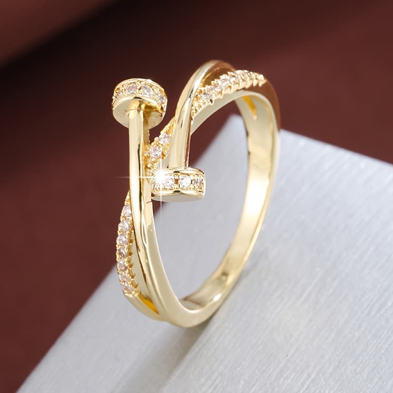 TEMU A Women's Ring Featuring A Cross- Inlaid With Zirconia Stones