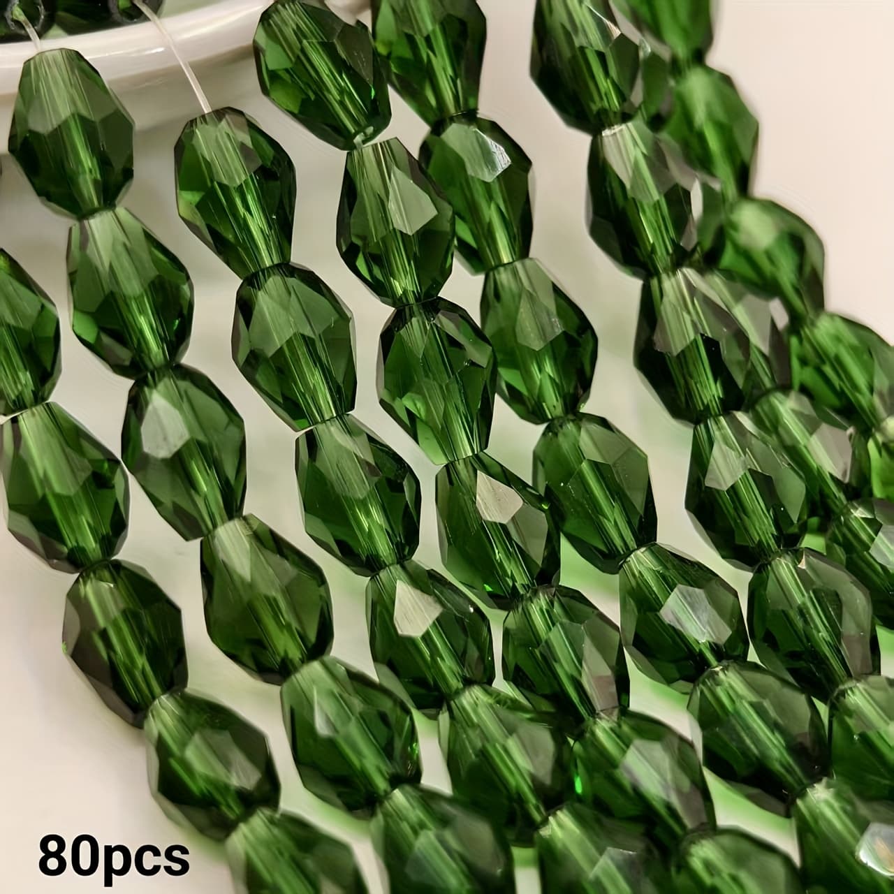 TEMU 80 Teardrop Glass Beads, 6x8 Mm - Colorful Bulk Spacer Beads, Suitable For Jewelry Making, Bracelets And Craft Supplies, Bracelet Making Supplies | Decorative Glass Beads, Jewelry Making Beads