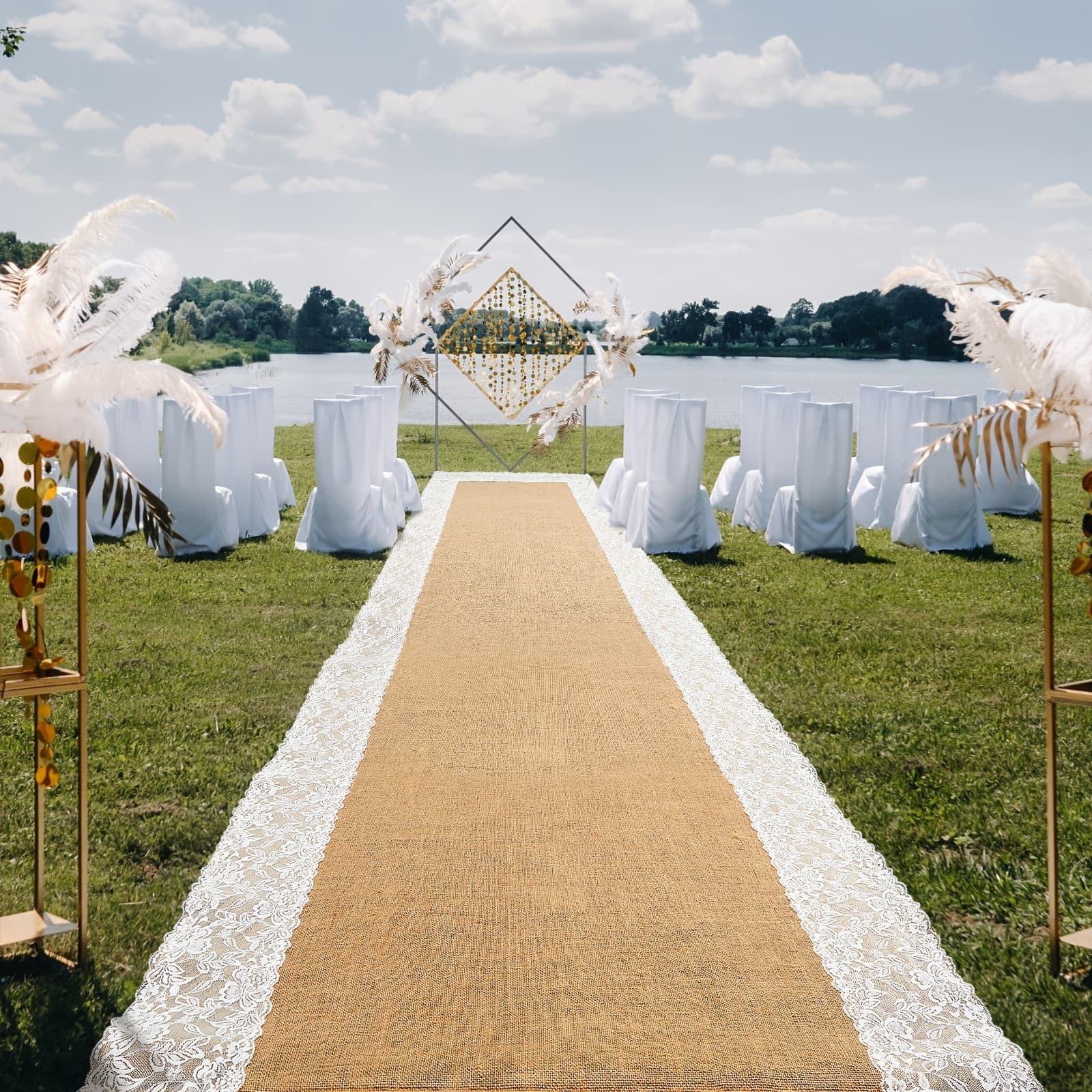 TEMU Wedding Lace Decorations For Wedding Ceremony With Lace Jute Rustic Burlap Decorations Outdoor Beach Garden Church