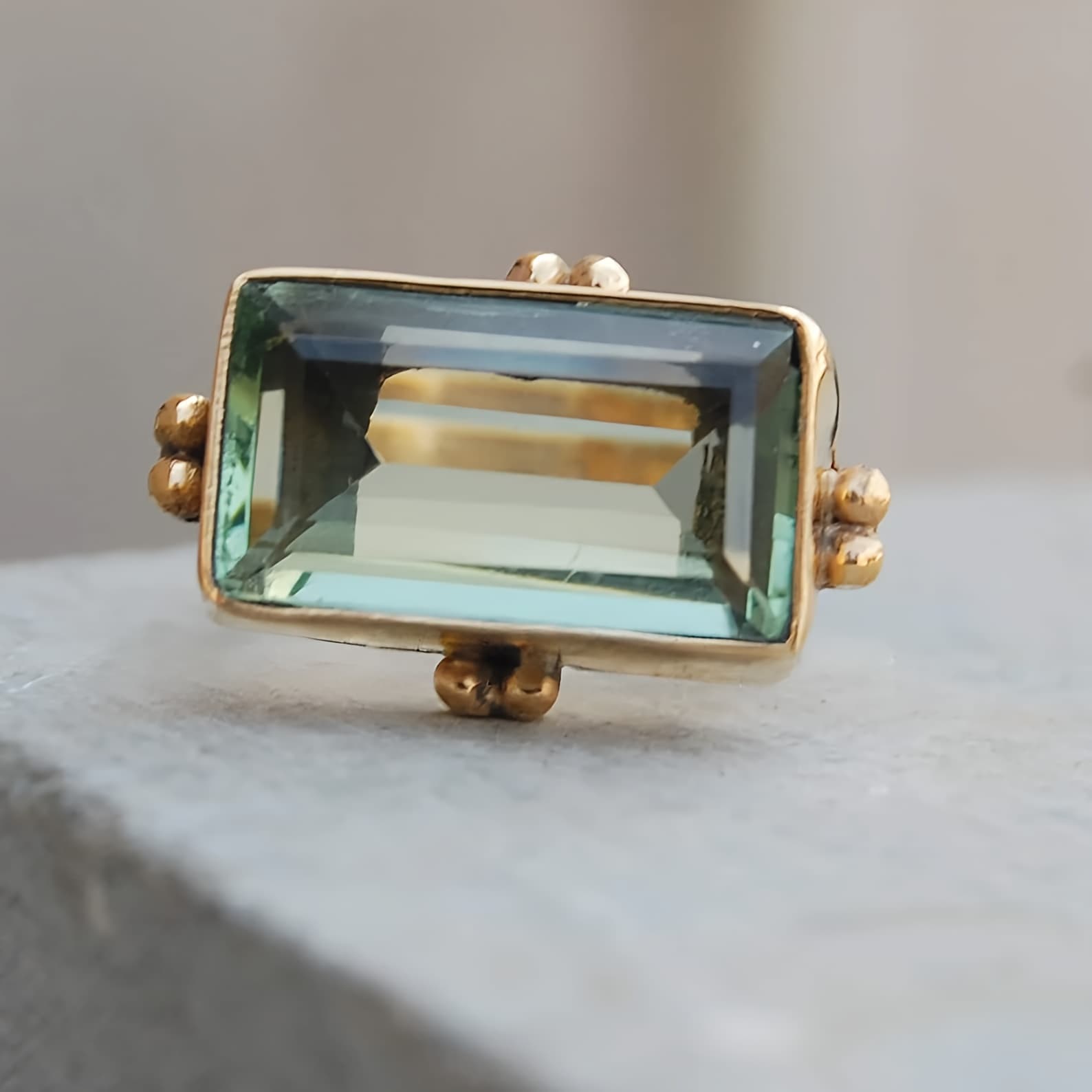 TEMU 18k Gold Plated Cushion Cut Promise Ring - Birthstone Wedding/engagement, Jewelry Gift, Cushion Cut Artificial Crystal Ring For Valentine's Day & Anniversary ( Wear)