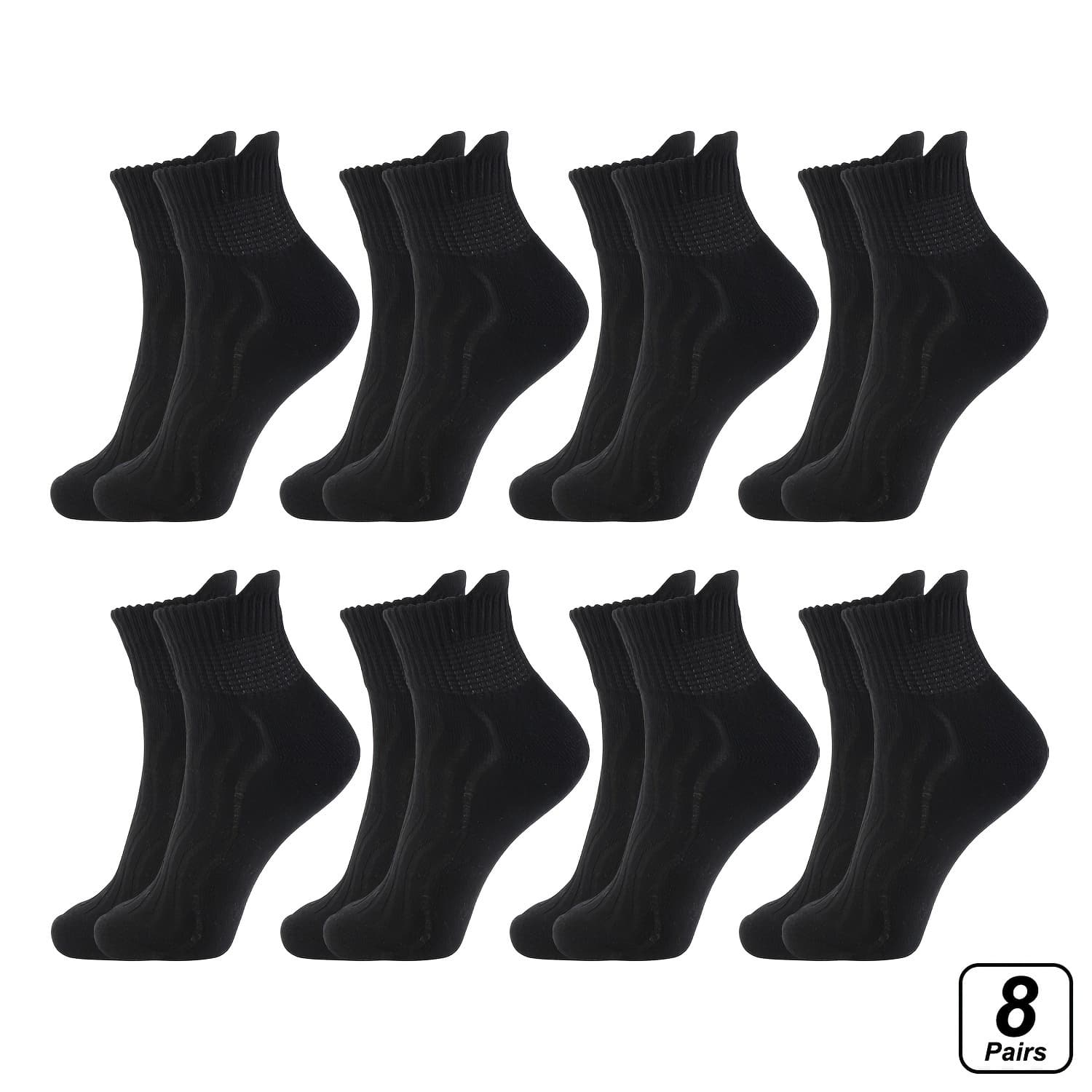 TEMU 8 Pairs Diabetic Socks For - Non-binding Wide Fit, Seamless Toe, Breathable Foot Care Socks With - Ideal For Neuropathy, Swelling & Manasynthetic Gemstoneent