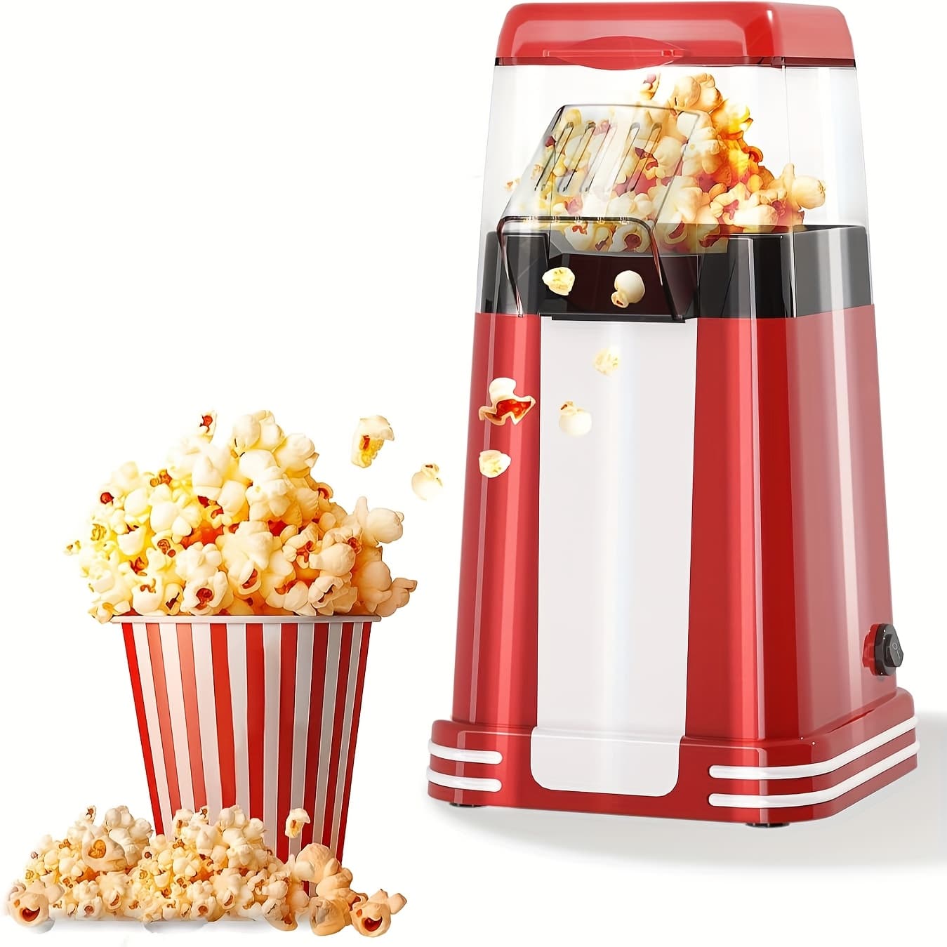 TEMU Retro Hot Air Popcorn Maker, -free Popcorn Machine For , Perfect For Home & Holiday Gifts