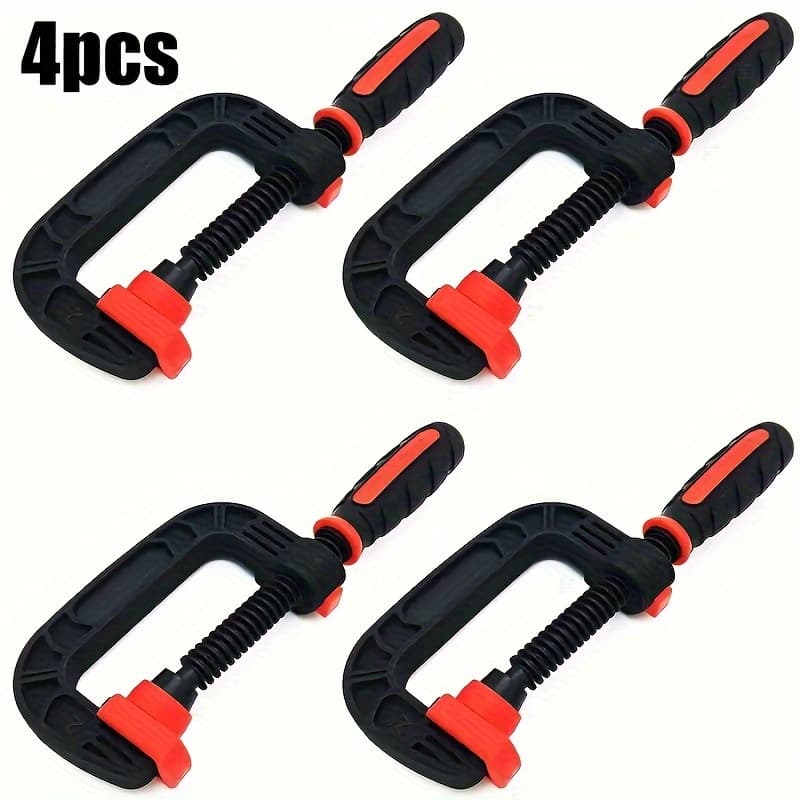 TEMU 4pcs 7 Inch Bar Clamps Set, 4pcs Steel F Clamp , Load , For Woodworking, Metalworking, Diy