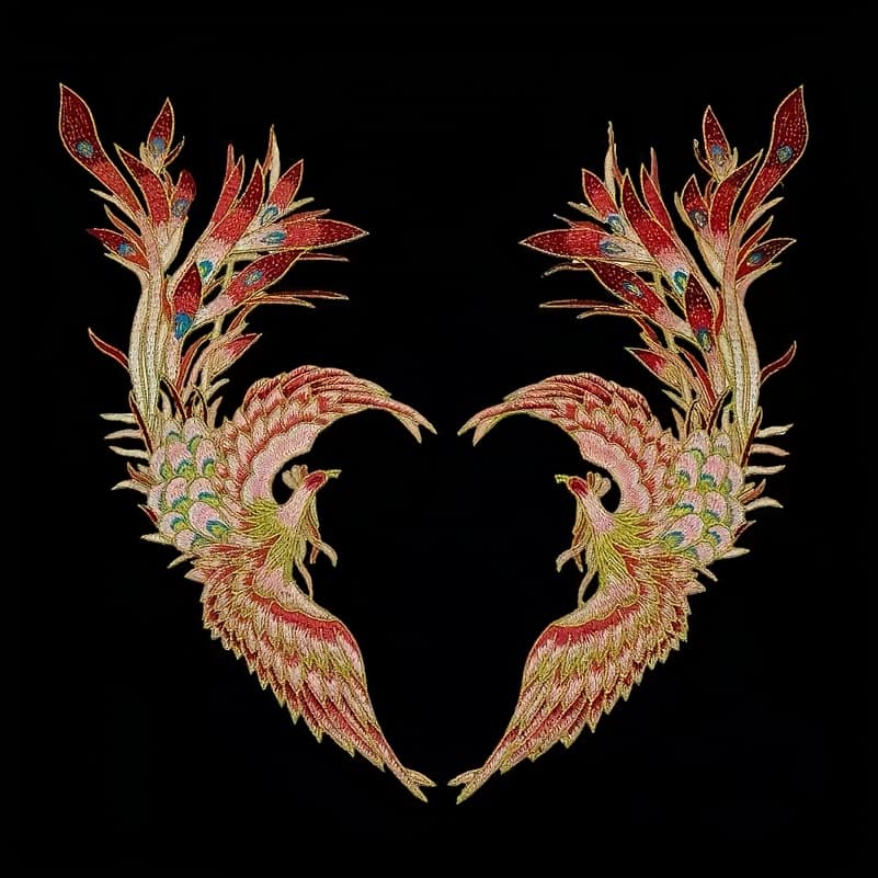 TEMU 1 Pair Of Colorful Phoenix Fabric Patches, Exquisite Embroidered Appliques, Diy Handmade Decorative Accessories