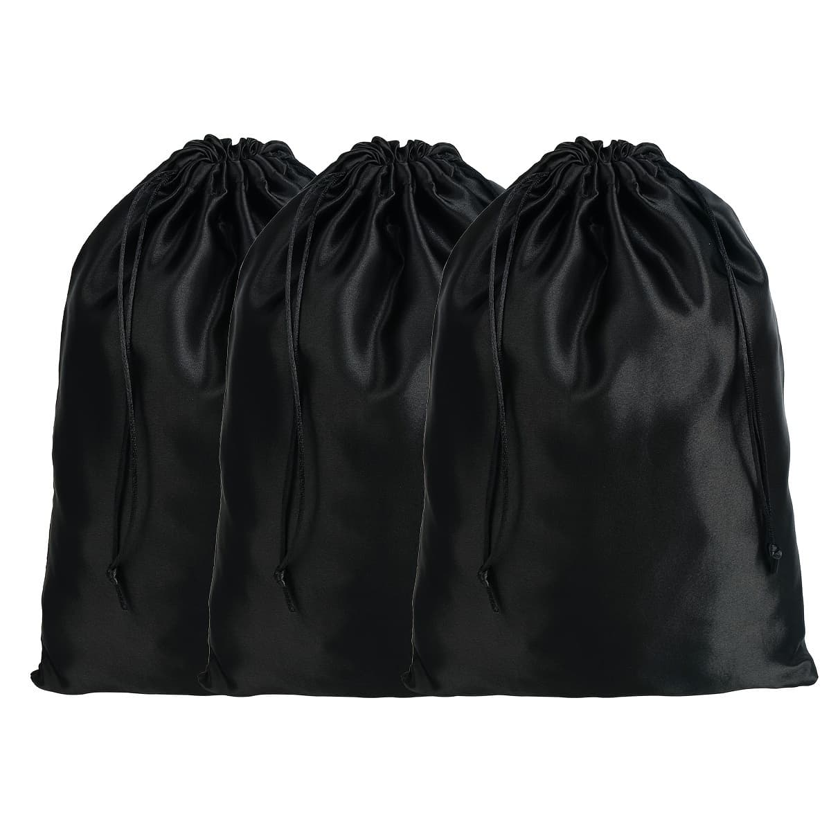 TEMU 3-pack Pu Leather Wig Storage Bags, Jewelry Pouches, Drawstring Bags
