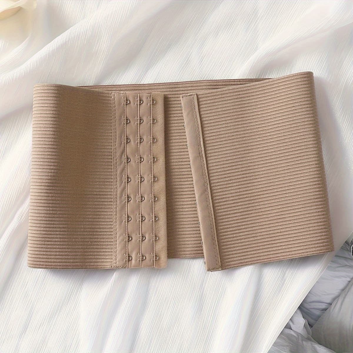 TEMU Three-breasted Belly-tightening Belt! Shaped Waist Waist Seal, Apricot Seamless Solid Color Breathable
