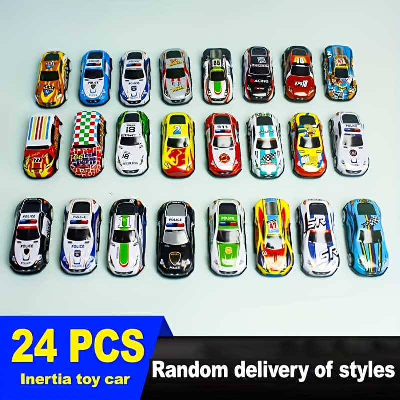 TEMU 24pcs Toy Car Set With/without Storage Box, , Easy To Clean, Includes Storage Box, Certified Child Product, Toy For Children Ages 3-12+, Kids' Birthday Gift, Holiday Gift
