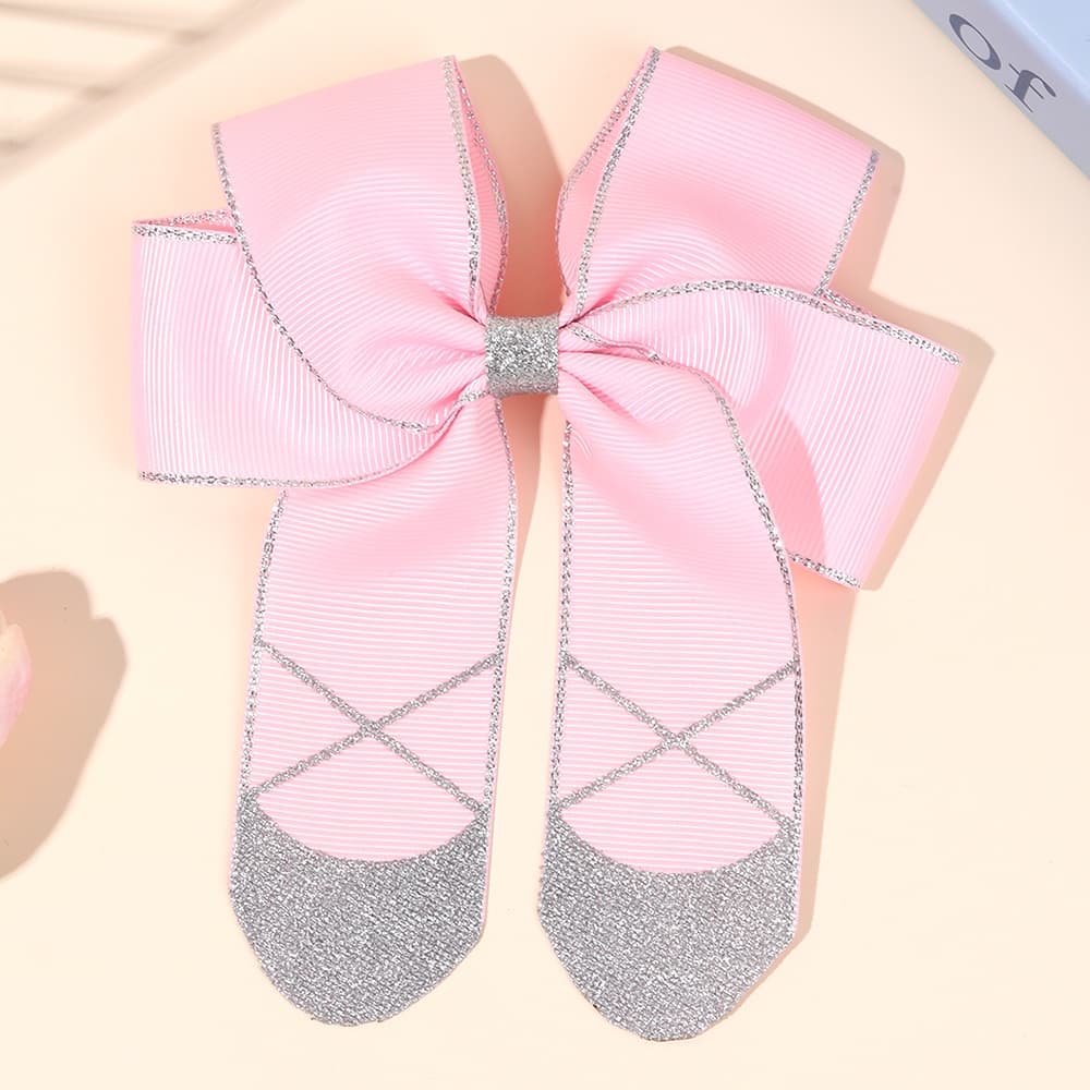 TEMU 1pc Ballet Shoes Bow Hair Clips For Girls | Sparkling Accents Perfect For Ballet Performances, Daily Wear, Ideal Gift For Young Dancers, Or Graduation Ballet Additions
