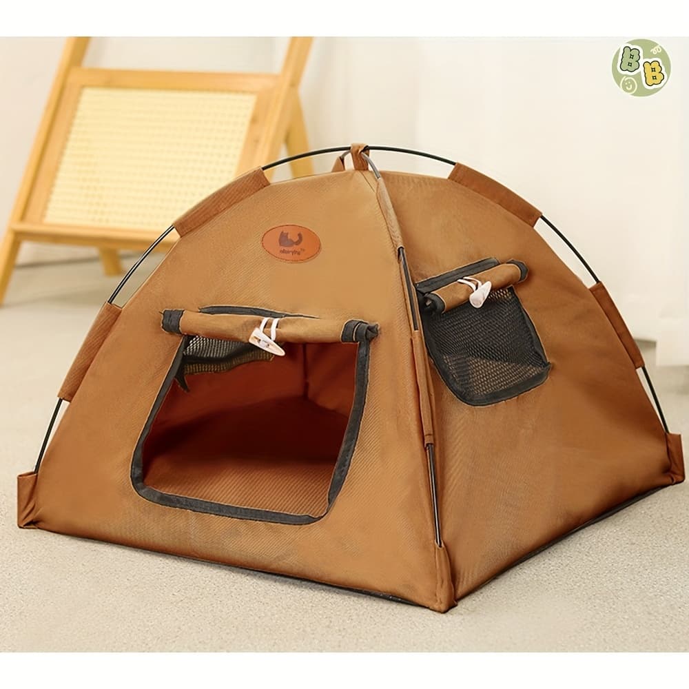 TEMU Upgraded Cat Tent Bed, Pet Summer Tent For Cats And Dogs, Curtain Design For Ventilation And , In 3 Sizes And 2 Colors