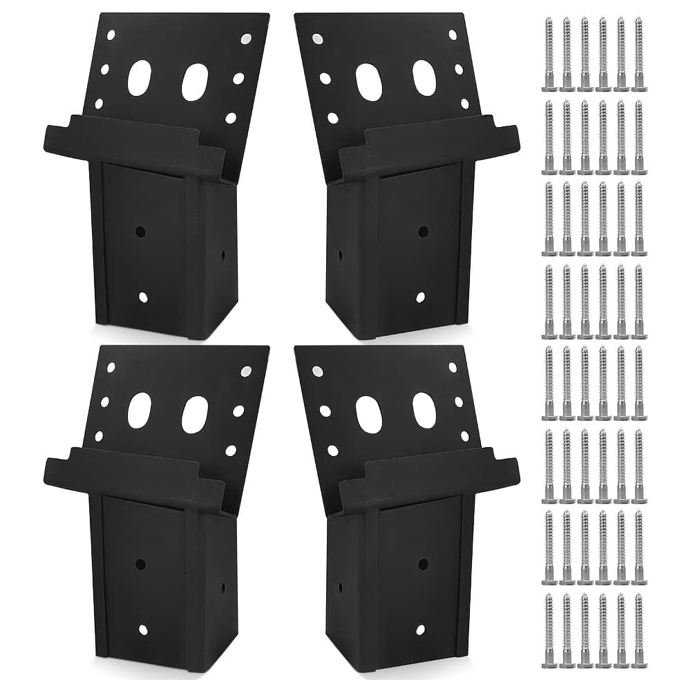 TEMU Urban Deco 4-pack Metal Elevated Deer Blind Bracket Heavy Duty Stand Compound Angle Platform Brackets For Tree House, Deer Station, Swing Set, Observation Platform, Includes Additions