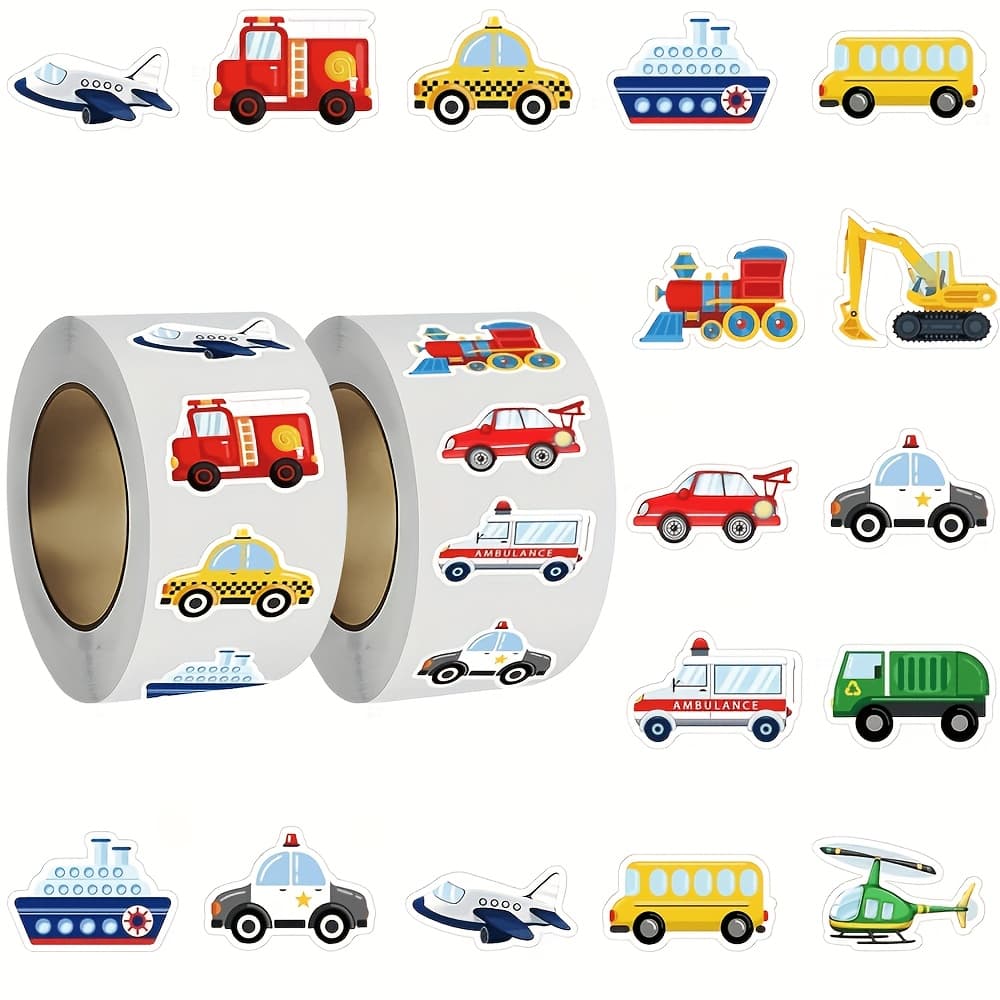 TEMU 500pcs/roll Transportation, Car, Airplane Sticker Sealing Seals. Suitable For Office Decoration, Office Labels, Envelope Sealing, Party Decorations, Office Supplies