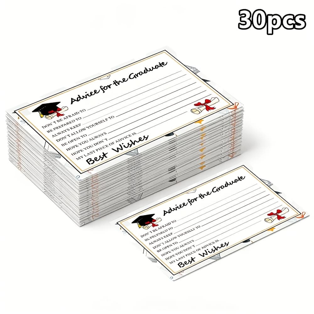 TEMU 30pcs, Inspirational Graduation Wish Cards With & , Graduate Greeting Grads, Graduation Party Supplies, Flower Decoration Greeting Card