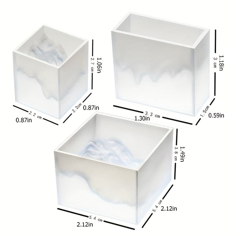 TEMU 3pcs Mountain Resin Molds Set, Micro Landscape Casting Molds, Iceberg Silicone Molds For Epoxy Resin, Polymer Clay Craft