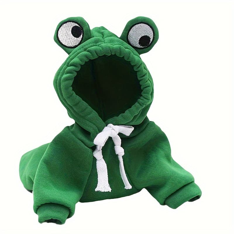 TEMU Pet Sweatshirt - Cute Frog Transformer Hooded Sweatshirt, 1pc