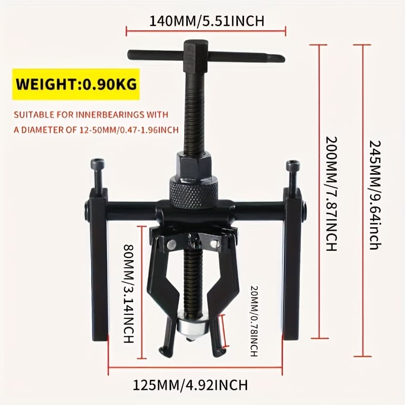 TEMU 1pc High-durability Three-claw Internal Bearing Extractor, Designed For Industrial Use In Removing Automobile Gears, Compatible With Cars, Bicycles, , And Wheel Bearings