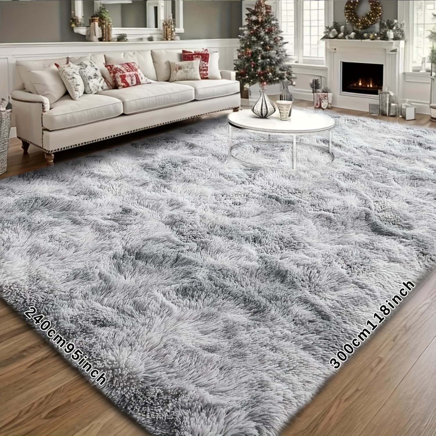 TEMU 1pc Ultra Soft Tie Dye Dark Solid Room Mat, Upgraded Furry Fabric Vibe Decor Large Floor Mat, Durable And Easy To Next To Living Room And Next To Bed In Bedroom- Room- Giftl, Best For Christmas